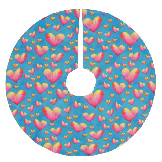 Multicfarbener Himmelskörper im Wasserfarben Polyester Weihnachtsbaumdecke (Vorderseite)