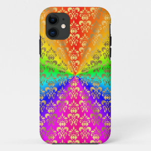 Multicfarbener Regenbogenfarbener Damast Case-Mate iPhone Hülle