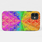 Multicfarbener Regenbogenfarbener Damast Case-Mate iPhone Hülle (Rückseite (Horizontal))