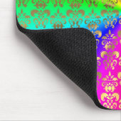 Multicfarbener Regenbogenfarbener Damast Mousepad (Ecke)