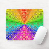 Multicfarbener Regenbogenfarbener Damast Mousepad (Mit Mouse)