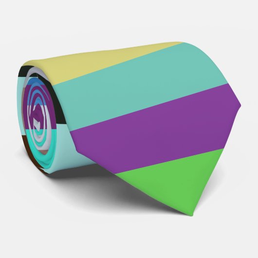 Multicfarbener Streifen Necktie Variante #21 Krawatte (Gerollt)