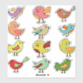 Multicfarbener Sweet Songbirds Thunder_Cove Aufkleber (Blatt)