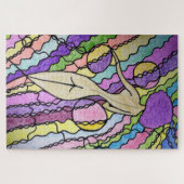 Multicfarbener Wind Abstrakt Moderne Kunst Puzzle (Horizontal)