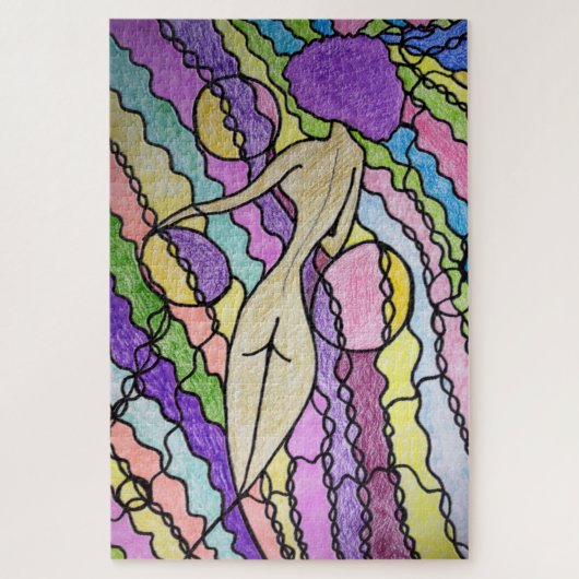 Multicfarbener Wind Abstrakt Moderne Kunst Puzzle (Vertikal)