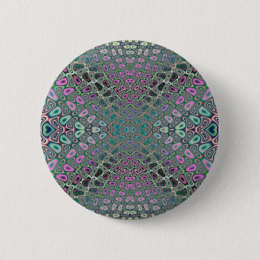 Multicfarbenes Hologramm Butterfly-Fraktal Abstrak Button (Vorderseite)
