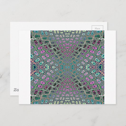 Multicfarbenes Hologramm Butterfly-Fraktal Abstrak Postkarte (Vorne/Hinten)