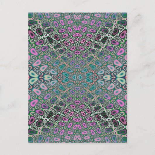 Multicfarbenes Hologramm Butterfly-Fraktal Abstrak Postkarte (Vorderseite)