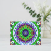 Multicfarbenes Kaleidoskop Mandala Postkarte (Stehend Vorderseite)