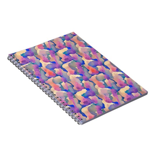 Multicfarbenes Wasserfarbmuster - Notebook Notizblock (Rechte Seite)