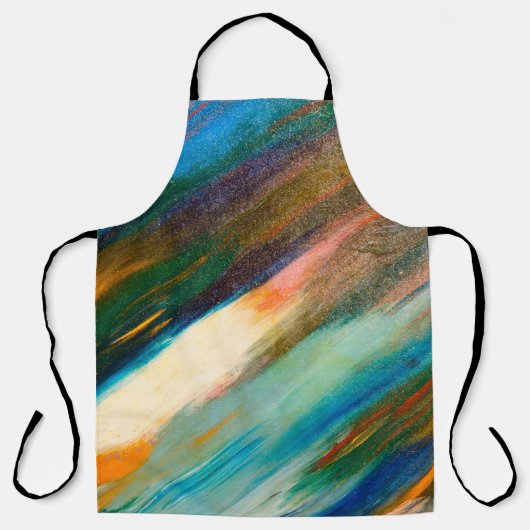 Multicfarbige lange diagonale Wasserfarbenstäbe au Schürze (Vorderseite)