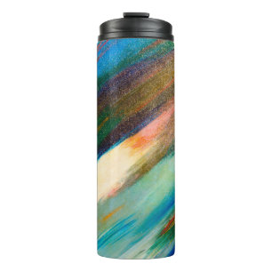 Multicfarbige lange diagonale Wasserfarbenstäbe au Thermosbecher