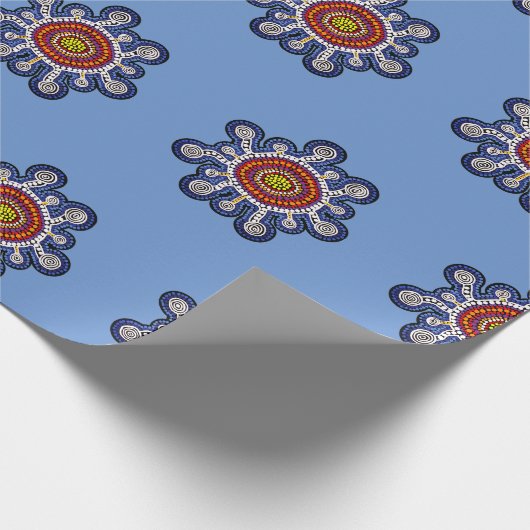 Multicologe australische Kunst Geschenkpapier (Ecke)