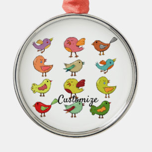 Multicologe Süßvögel Thunder_Cove Ornament Aus Metall
