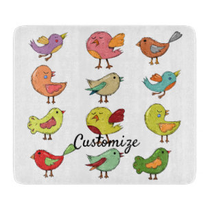 Multicologe Süßvögel Thunder_Cove Schneidebrett