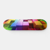 Multicolor 3d Cube Design Skateboard (Horizontal)