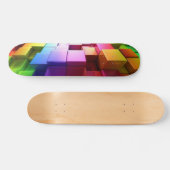 Multicolor 3d Cube Design Skateboard (Horizontal)