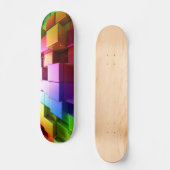 Multicolor 3d Cube Design Skateboard (Vorderseite)