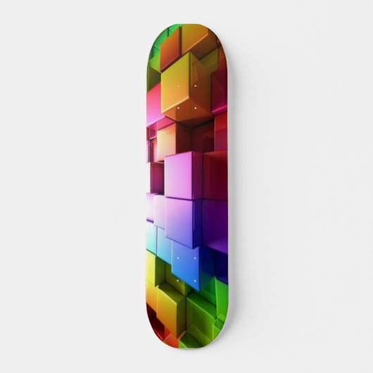 Multicolor 3d Cube Design Skateboard (Vorne)