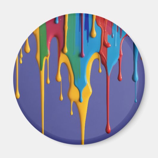 Multicolor Abstrakt AI Artwork Magnet (Vorne)