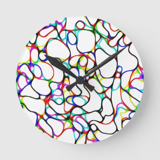 Multicolor Abstrakt Art Runde Wanduhr (Vorderseite)