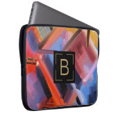 Multicolor Abstrakt Art Zeitgenössische Formen Laptopschutzhülle (Vorne Rechts)