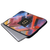 Multicolor Abstrakt Art Zeitgenössische Formen Laptopschutzhülle (Vorne Knopf)