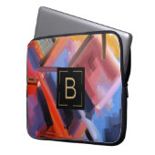 Multicolor Abstrakt Art Zeitgenössische Formen Laptopschutzhülle (Vorderseite Links)