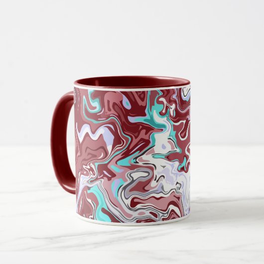 Multicolor-Abstrakt-Fluid-Marmordesign Tasse (Vorderseite Links)