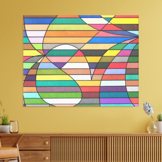 Multicolor Abstrakt mit abgerundeter Geometrie Leinwanddruck (Insitu (Wohnzimmer))