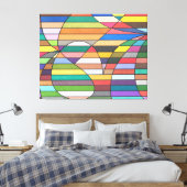 Multicolor Abstrakt mit abgerundeter Geometrie Leinwanddruck (Insitu (Schlafzimmer))