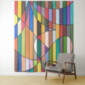 Multicolor Abstrakt mit abgerundeter Geometrie Wandteppich (Beispiel)