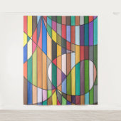 Multicolor Abstrakt mit abgerundeter Geometrie Wandteppich (Vorderseite)
