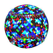 Multicolor-Abstrakt-Pixel-Muster Baseball (Rückseite)