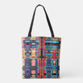 Multicolor Abstrakt Tote Bag Tasche (Rückseite)