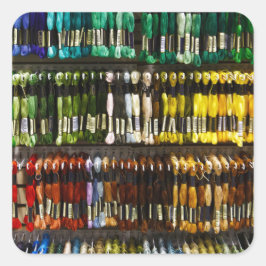 Multicolor Abstrakt Weave Quadratischer Aufkleber