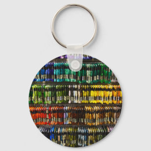 Multicolor Abstrakt Weave Schlüsselanhänger