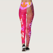 Multicolor abstrakte Blumenkolorkunst Leggings (Rückseite)