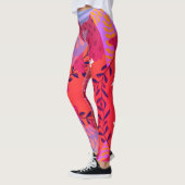 Multicolor abstrakte Blumenkolorkunst Leggings (Links)
