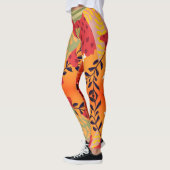 Multicolor abstrakte Blumenkolorkunst Leggings (Links)