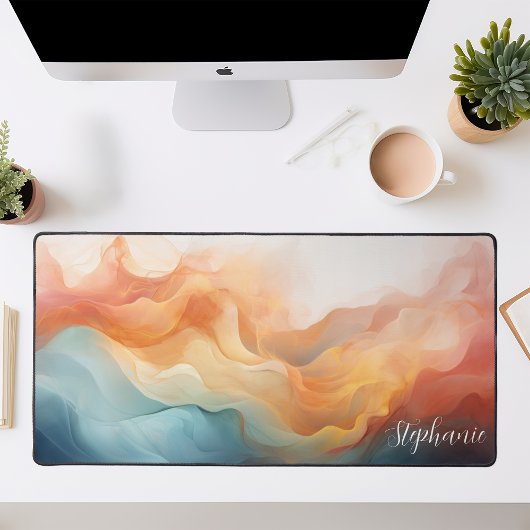 Multicolor-Abstrakte Flüssigkeitswellen Personalis Schreibtischunterlage