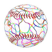Multicolor Abstrakte Kunst Baseball (Rückseite)