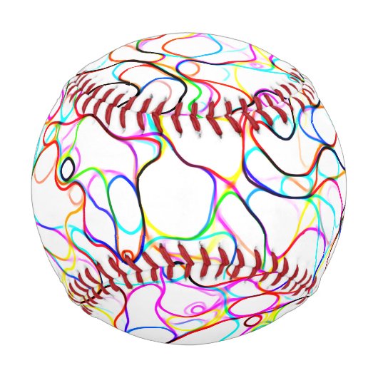Multicolor Abstrakte Kunst Baseball (Rückseite)