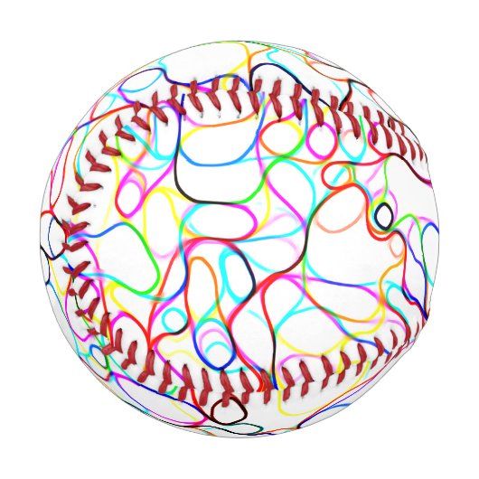 Multicolor Abstrakte Kunst Baseball (Rückseite Rechts)