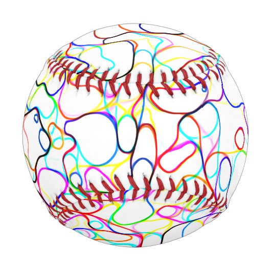Multicolor Abstrakte Kunst Baseball (Vorderseite)