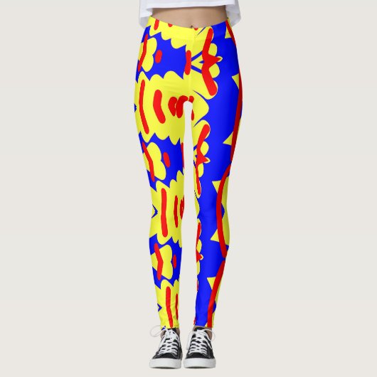 Multicolor-abstrakte Leggings "Ratti_Creative_Arts (Vorderseite)