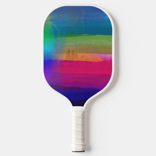 Multicolor Abstrakte Wasserfarben Kunst Pickleball Schläger (Vorderseite)