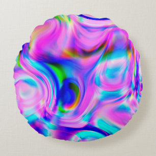 Multicolor abstrakter Hintergrund. Farbiges Muster Rundes Kissen