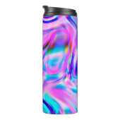 Multicolor abstrakter Hintergrund. Farbiges Muster Thermosbecher (Nach rechts gedreht)