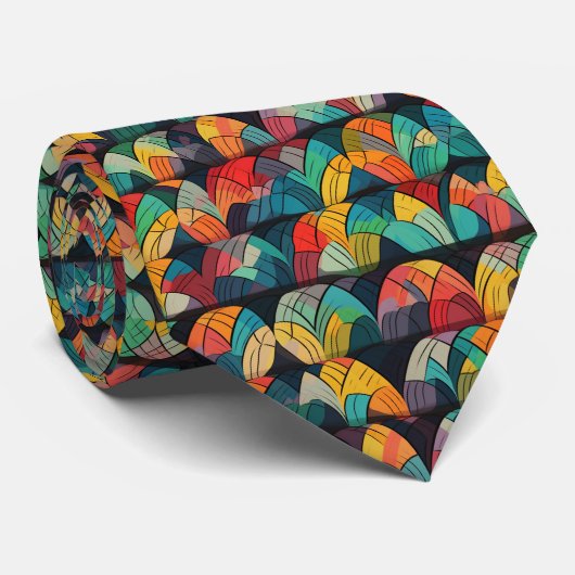 Multicolor-abstraktes Designmuster Krawatte (Gerollt)
